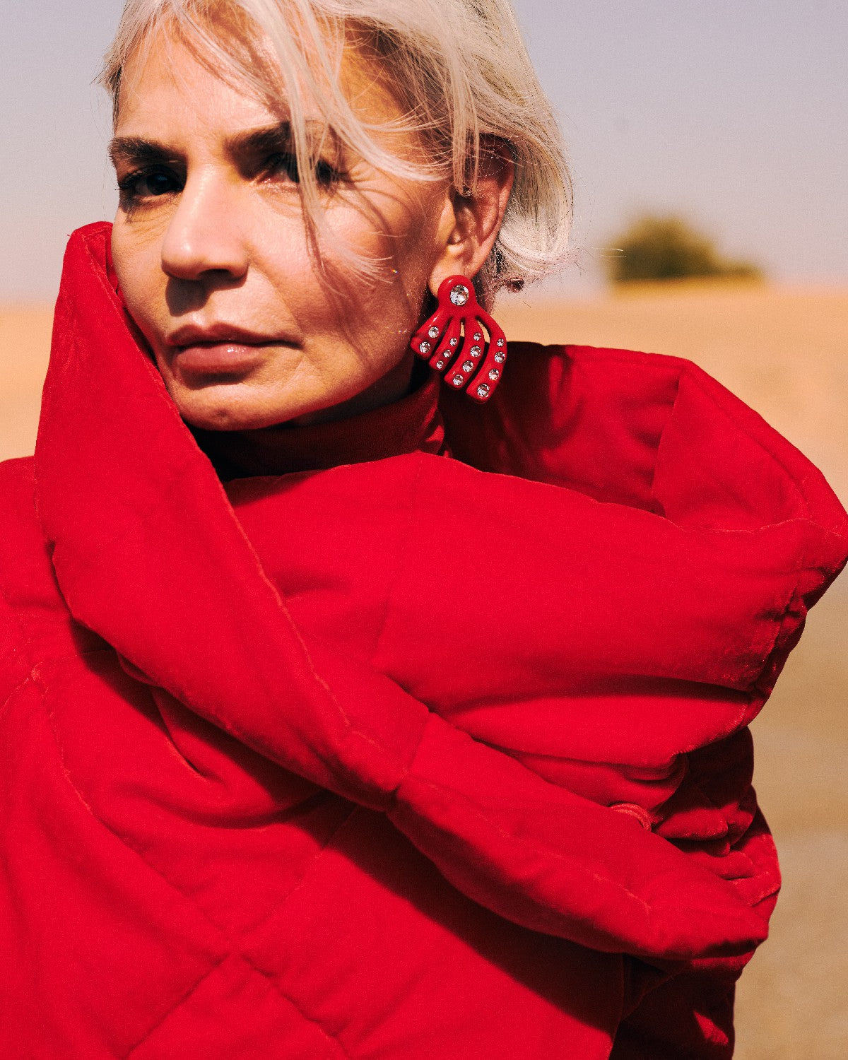 GRECE EARRINGS RED
