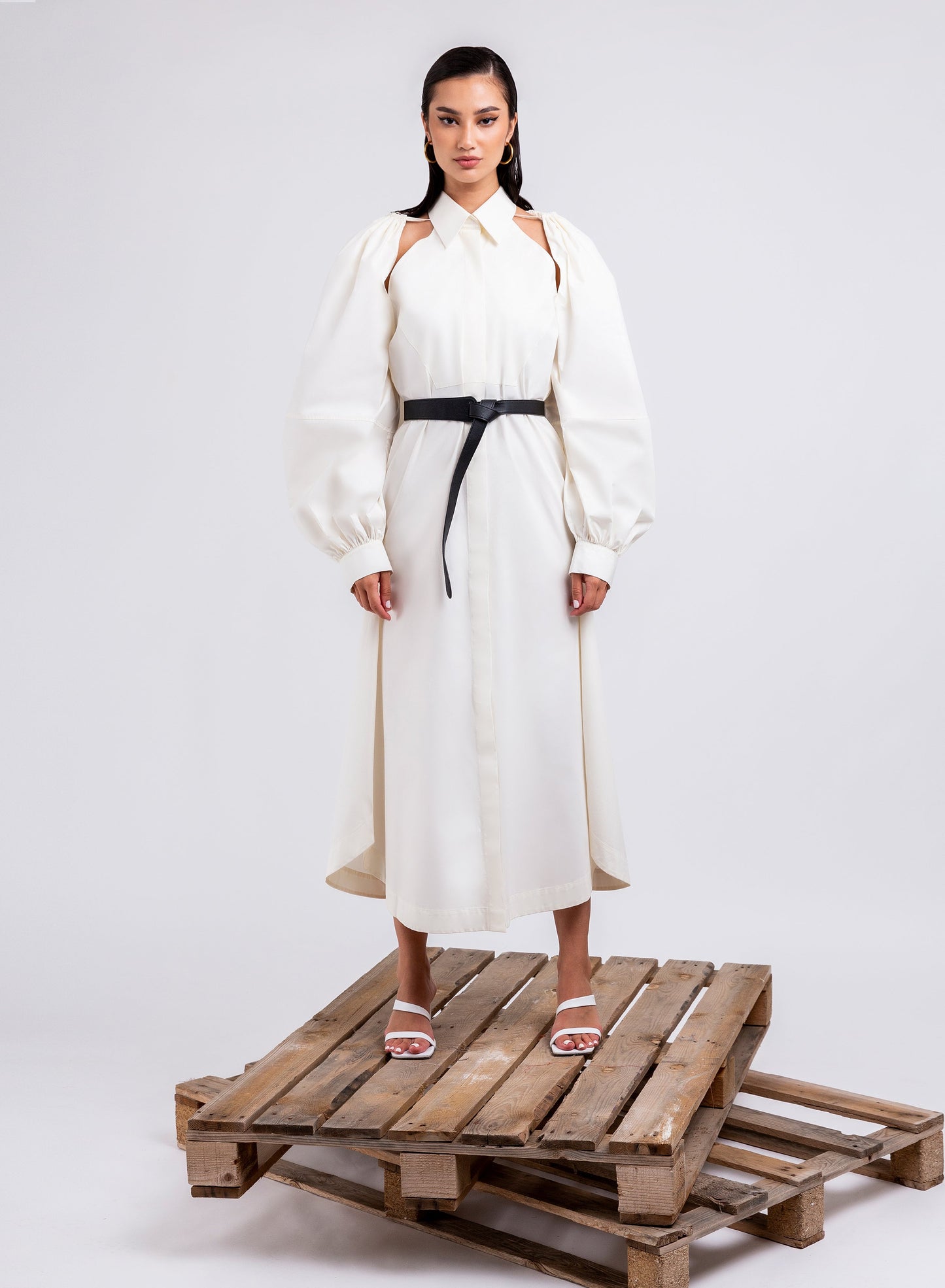 Oversized Sleeve Cotton Dress